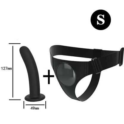 Men Strap On Dildo Panties Wearable Solid Penis Lengthen Sleeve Strapon Dildo Pants Harness Belt for Man Sex Toys For Woman Gay