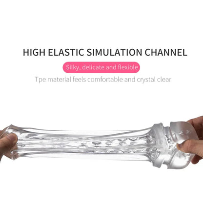 Men's Transparent Massage Masturbator Adult Erotic Toys Vagina Masturbation Blowjob Male Piston Automatic Mastubator Real Vagina