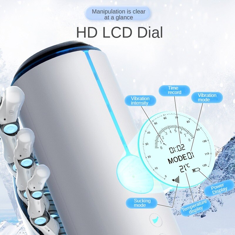 Smart Automatic Male Masturbator Automatic Suction LCD Display Dual Heating Vagina Masturbator Sex Toy