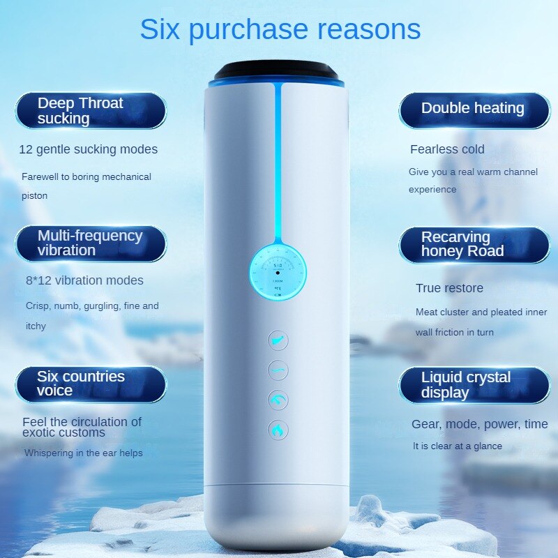 Smart Automatic Male Masturbator Automatic Suction LCD Display Dual Heating Vagina Masturbator Sex Toy