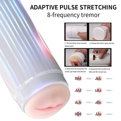 New Automatic Telescopic Wearable Male Masturbator Adjustable Articulate Arm Oral Anal Sex Machine Sex Toys for Men Masturbation
