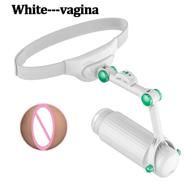 New Automatic Telescopic Wearable Male Masturbator Adjustable Articulate Arm Oral Anal Sex Machine Sex Toys for Men Masturbation
