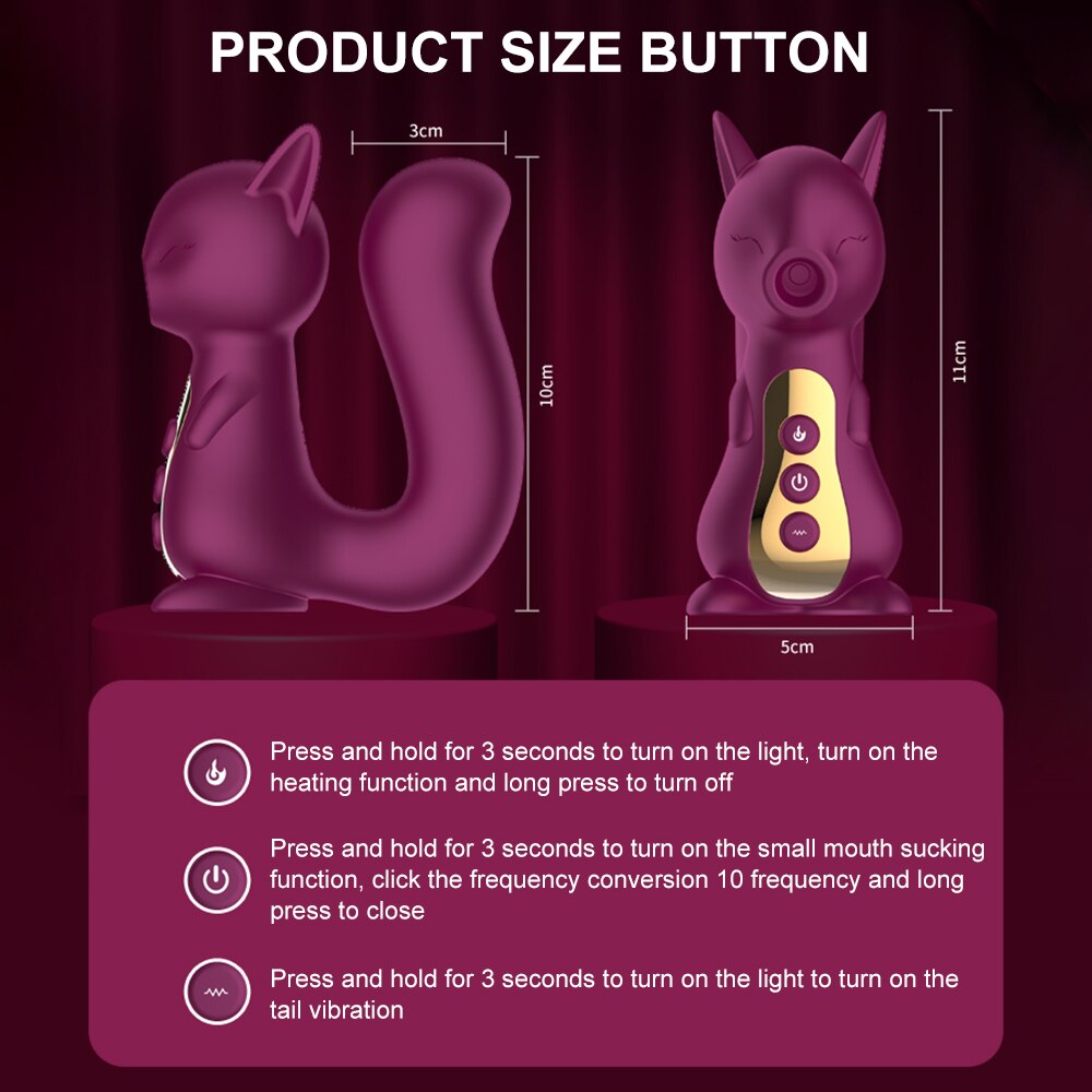 New Big กระรอก Clit Sucker ช่องคลอดดูด Vibrator หญิง Clitoris สูญญากาศกระตุ้นหัวนมของเล่นเซ็กซี่สำหรับผู้หญิง Vibrator