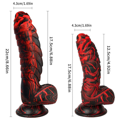 Couple's World Mixed Color Alien Dinosaur Scales Simulation Dildo Women's Liquid Silicone Dild Sexy Masturbator