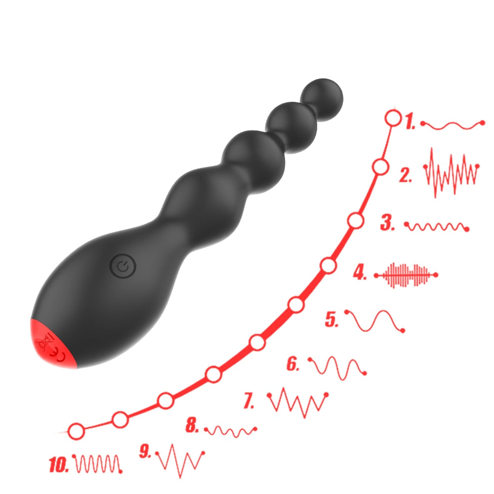 OLO Anal Beads Vibrator เครื่องนวดต่อมลูกหมาก 10 สปีด ของเล่นทางเพศสำหรับผู้หญิง เครื่องกระตุ้นคลิตอริส ปลั๊กบั้นท้ายแบบสั่น