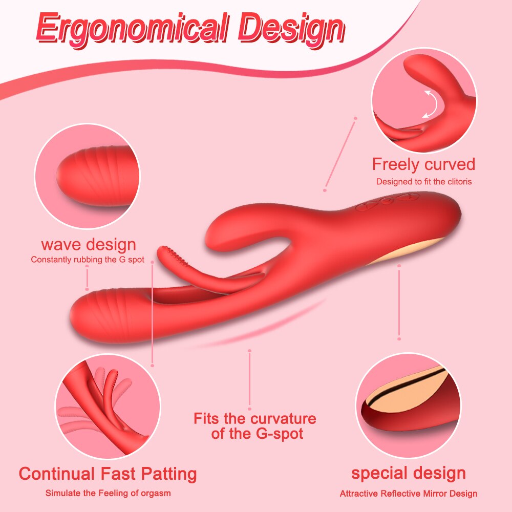 กระต่าย Patting Vibrator Clitoris ผู้หญิง Stimulator Massager ที่มีประสิทธิภาพ G Spot Vibrating เซ็กซ์ทอยหญิง Masturbator ผู้ใหญ่สินค้า