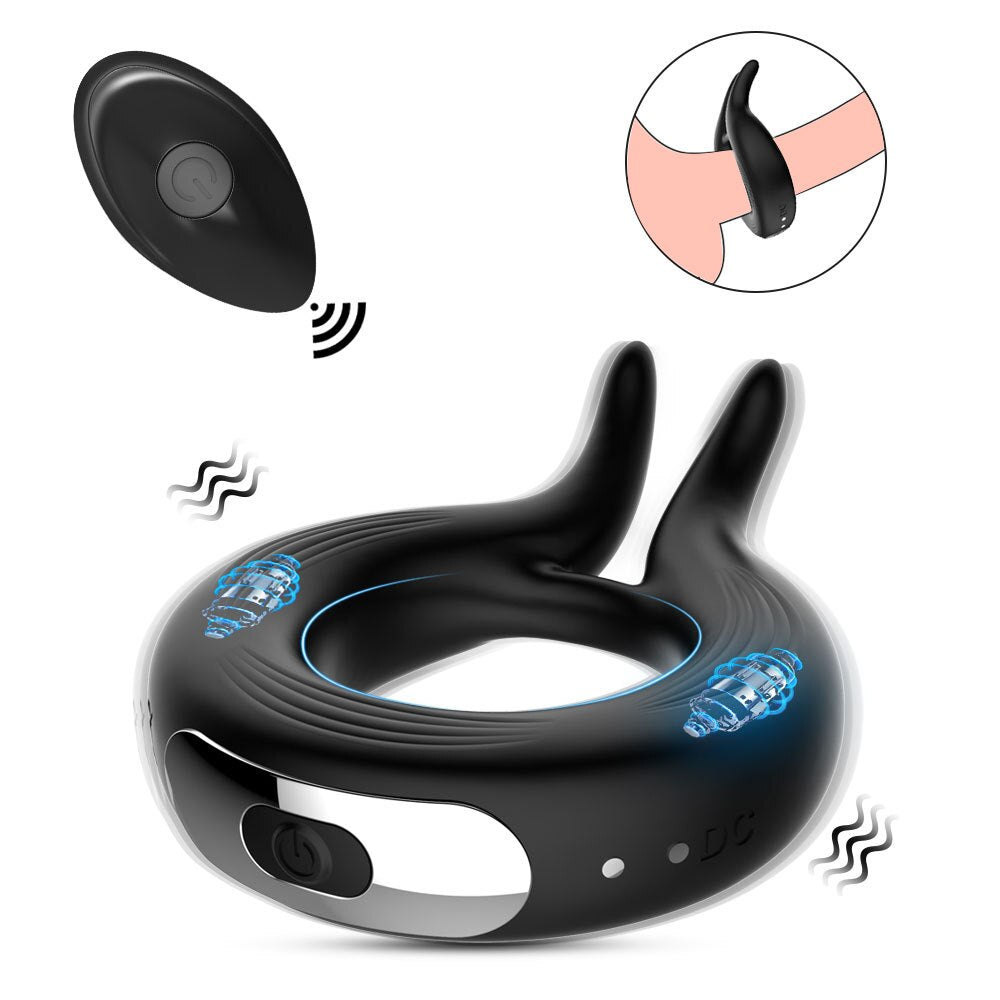 รีโมทไร้สาย Penis Vibrator แหวนสำหรับชาย ชะลอการหลั่ง Vibrating Cock แหวนชาย Masturbator เซ็กส์ทอยสำหรับผู้ใหญ่18