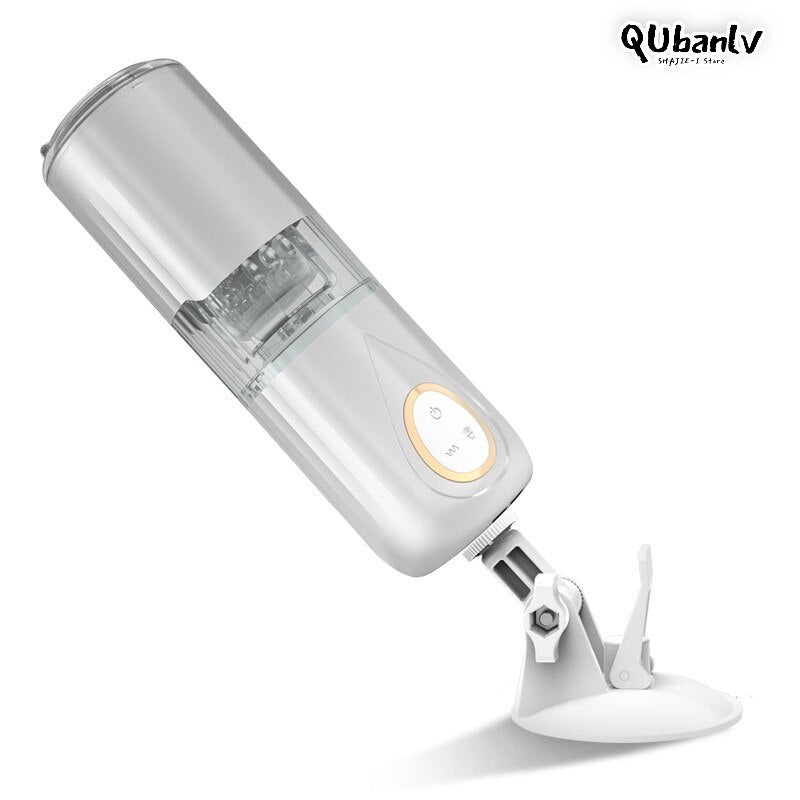 QUBANLV Automatic Piston Telescopic ช่องคลอดจริง Pussy ชาย Masturbator ความร้อนดูดเสียงปฏิสัมพันธ์เครื่องเพศของเล่นสำหรับผู้ชาย