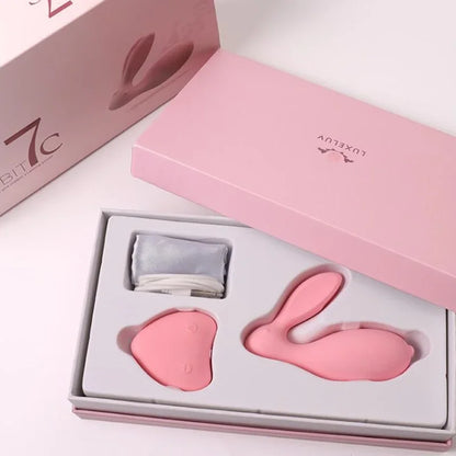รีโมทคอนโทรล ไข่สั่น มอเตอร์คู่ กระต่ายกระตุ้น G-Spot, คลิตอริส, ช่องคลอด, ทวารหนัก สแตรปออน ดิลโด้ เครื่องสั่น ของเล่นทางเพศสำหรับผู้หญิง