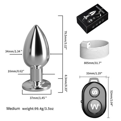 Remote Control Metal Anal Plug Vibrators Adult Vagina Dilator Women Sex Toys Butt Plug SM Outdoor Play Anus Expansion Beads