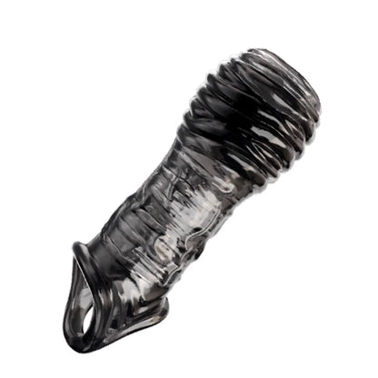 Reusable Penis Extender Cock Rings Delay Ejaculation Penis Condoms Dick Sleeve Silicone Glans Cover Enlargement Sex Toys For Men