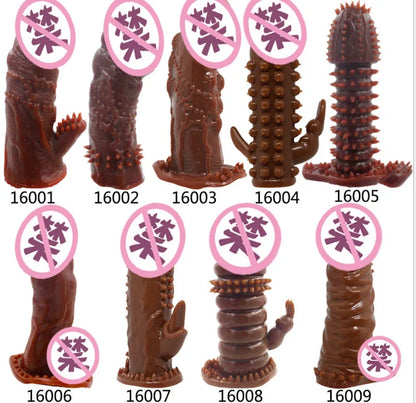 Reusable Penis Sleeve Penis  Condom Cock Dick Sex Toys For Men Enlargement Time Delay