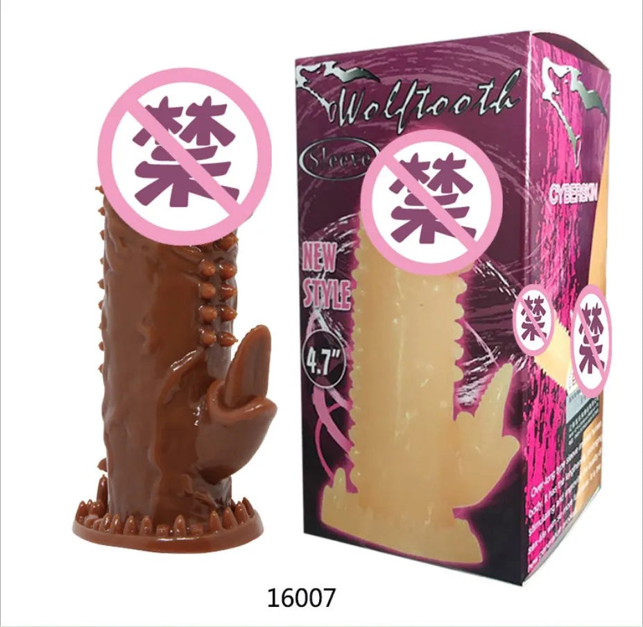 Reusable Penis Sleeve Penis  Condom Cock Dick Sex Toys For Men Enlargement Time Delay