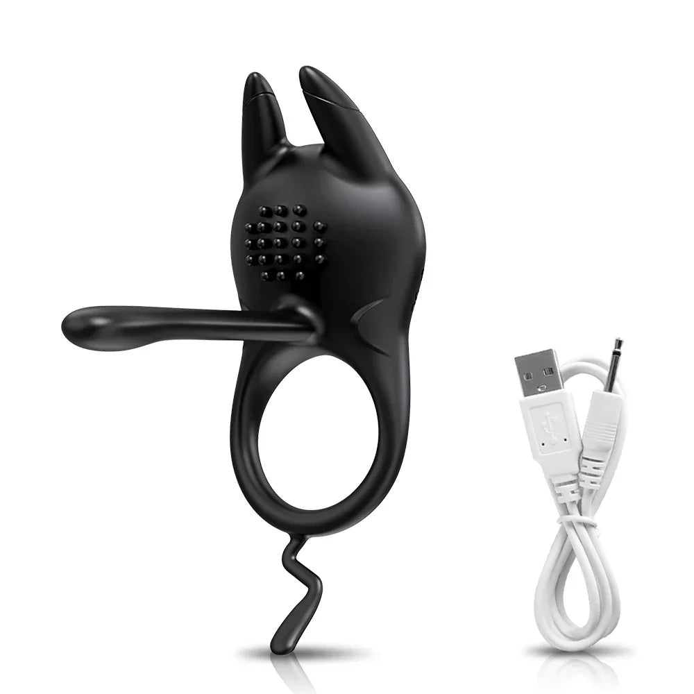 Vibrating Penis Ring for Men Delay Ejaculation Cock Ring Male Penis Massager Clitoral G Spot Stimulation Sex Toys for Couples