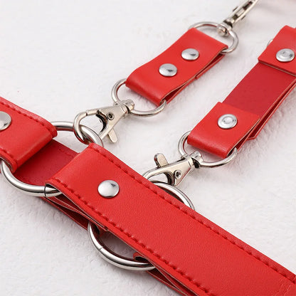 กุญแจมือเซ็กซี่ ชุดชั้นในเซ็กซี่ ชุดสายรัดถุงน่อง ชุดรัดตัวสำหรับผู้หญิง อุปกรณ์ทางเพศสำหรับผู้หญิง ปาร์ตี้คลับเปลื้องผ้า เกมส์เซ็กส์สำหรับผู้ใหญ่ BDSM