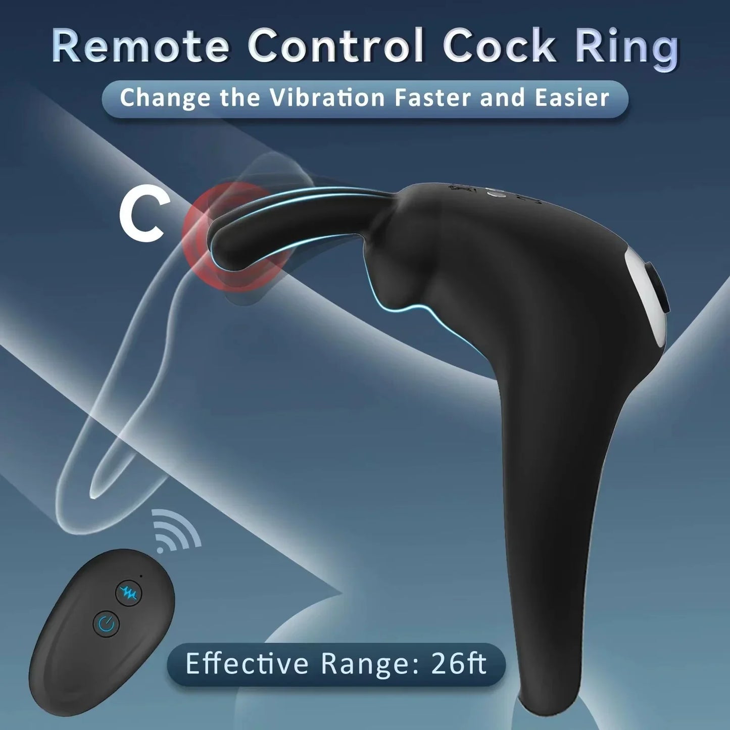 Penis Ring Vibrator Wireless Remote Control Clitoris Stimulation Delay Ejaculation Enlargement Erection For Men