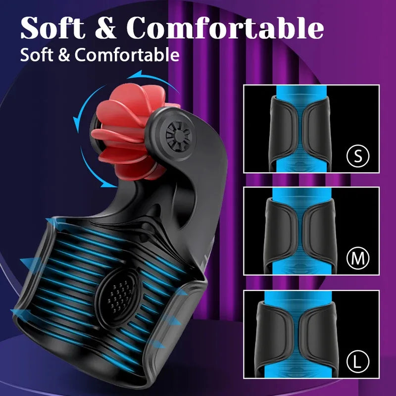 Male Rotating Licking Penis Trainer  Full Intelligent Men Tapping Lasting Glans  Exerciser Delay Endurance Vibrator Toys