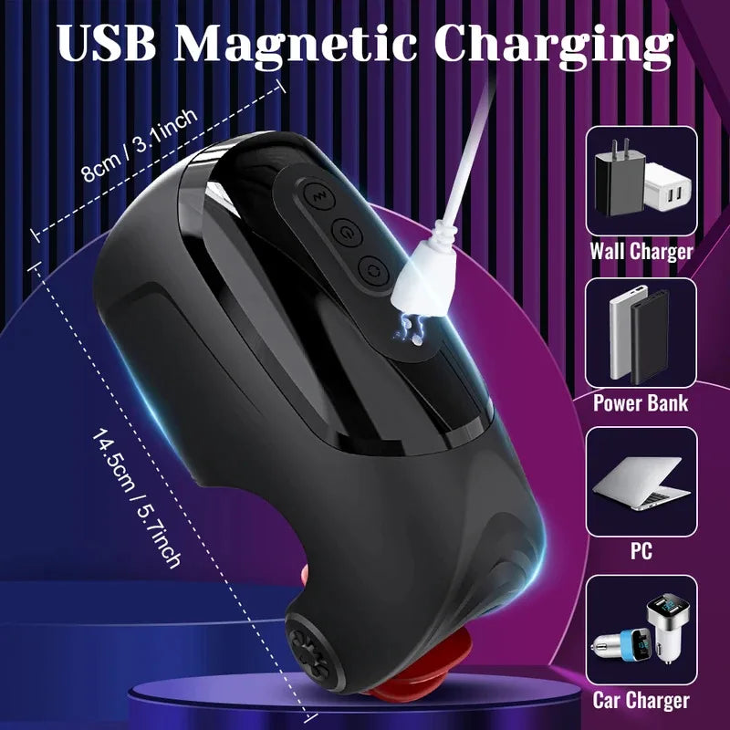 Male Rotating Licking Penis Trainer  Full Intelligent Men Tapping Lasting Glans  Exerciser Delay Endurance Vibrator Toys