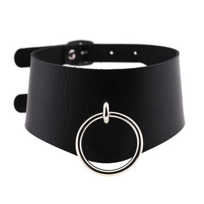 สร้อยคอโชกเกอร์ BDSM สไตล์พังค์สำหรับผู้ชาย สร้อยคอหนังสังเคราะห์โกธิค โซ่คาดตัวสำหรับผู้หญิง