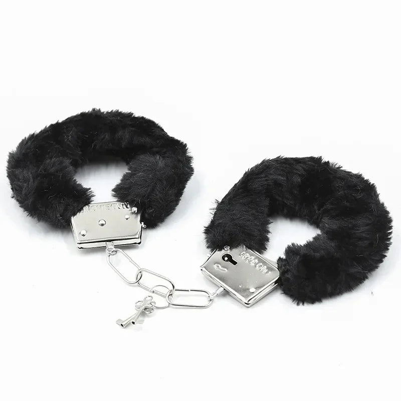 Fuzzy Plush Handcuffs  Soft Bondage Restraints for Couples Play  Adjustable  Comfortable