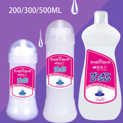 สารหล่อลื่นทางเพศแบบหนืด 200/300/500 มล. น้ำมันหล่อลื่นสีน้ำนมสำหรับช่องคลอดและทวารหนัก สารหล่อลื่นแบบละลายน้ำสำหรับอุปกรณ์ผู้ใหญ่และของเล่นทางเพศ