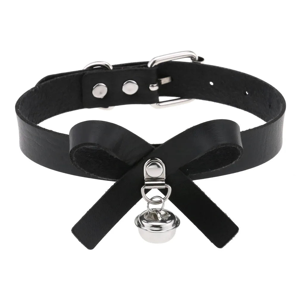 สร้อยคอโชกเกอร์ BDSM สไตล์พังค์สำหรับผู้ชาย สร้อยคอหนังสังเคราะห์โกธิค โซ่คาดตัวสำหรับผู้หญิง