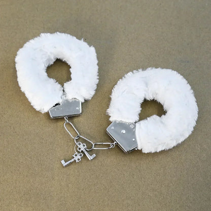 Fuzzy Plush Handcuffs  Soft Bondage Restraints for Couples Play  Adjustable  Comfortable