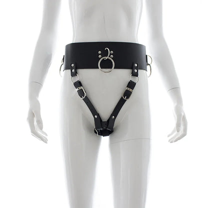 Women Chastity Pants Sexy Lingerie Panties Harness Leather Thong Underwear Bdsm Bondage Restraint Erotic Sex Toys for Women