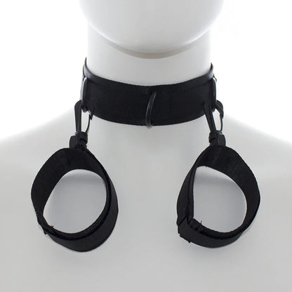 BDSM ปลอกคอตรึงกุญแจมือแบบปรับได้ ตัวล็อก กุญแจมือไนลอน ของเล่นทางเพศสำหรับทาส SM ของเล่นผู้ใหญ่ 18+ ชุดเครื่องมือเกมสำหรับผู้ใหญ่ ร้านค้าเซ็กซ์ทอย