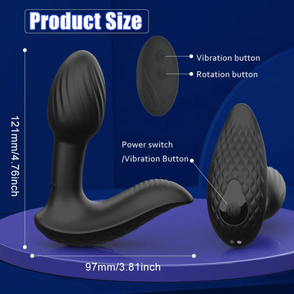 Wireless Remote 9 Modes Anal Plug Vibrator 360 Rotation Wearable Vibrating Butt Plugs Prostate Massage Adult Sex Toys For Women