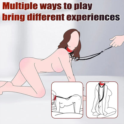 Sex Bondage BDSM Kit Sexy Slave Adjustable Leather Hand Ankle Cuffs Choker Anal Plug for Couple SM Sex Games Tool Cosplay Toys