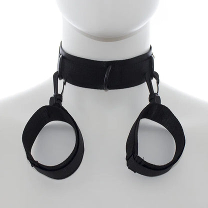 BDSM ปลอกคอตรึงกุญแจมือแบบปรับได้ ตัวล็อก กุญแจมือไนลอน ของเล่นทางเพศสำหรับทาส SM ของเล่นผู้ใหญ่ 18+ ชุดเครื่องมือเกมสำหรับผู้ใหญ่ ร้านค้าเซ็กซ์ทอย