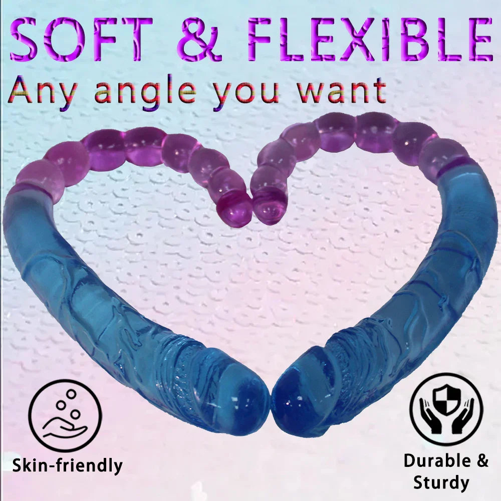 Two sizes of long double-headed dildos. double-sided crystal dildos. for anal and G-spot stimulation. unisex