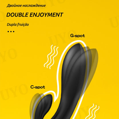 Satisfyer DOUBLE FLEX เชื่อมต่อรีโมทแอปควบคุมกระต่ายกระต่าย Super Power การสั่นสะเทือน G-Spot Clitoral Vibrator ผู้หญิงเซ็กซ์ทอย