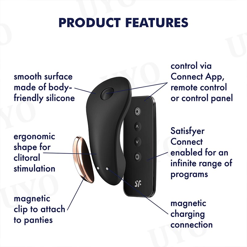 Satisfyer Little Secret เชื่อมต่อ App แม่เหล็กสวมใส่ Vibrator รีโมทคอนโทรล Clitoral Stimulator คู่ Vibrators สำหรับผู้หญิง UYO