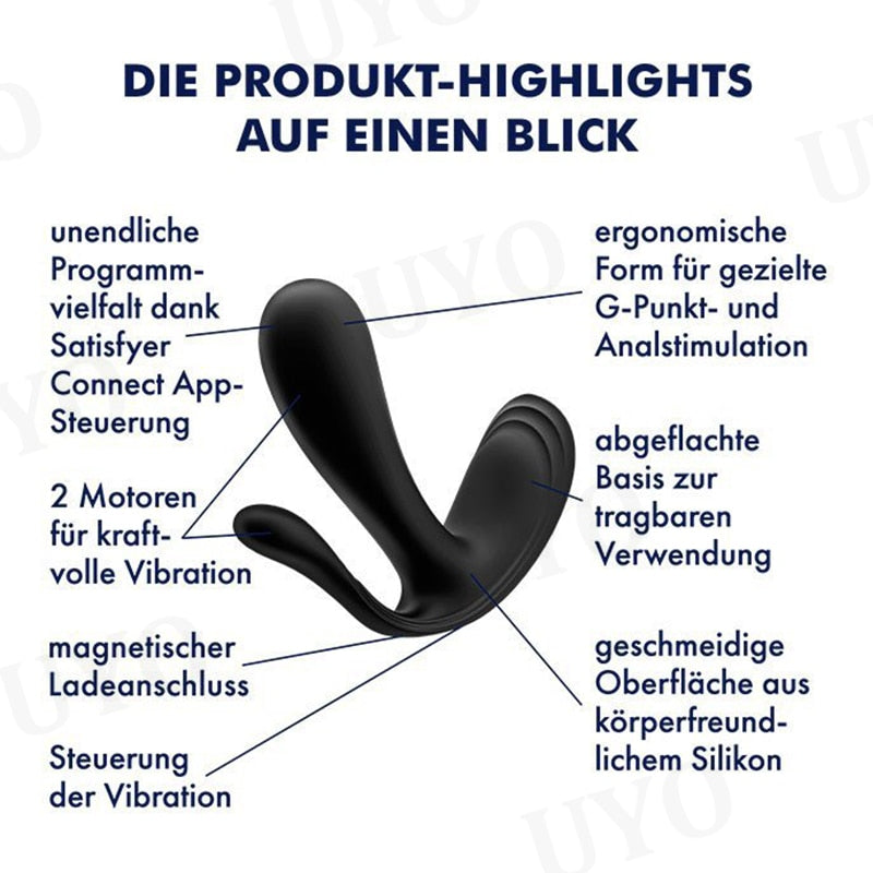 Satisfyer Top Secret + สวมใส่ Vibrator ซิลิโคน App รีโมทคอนโทรลสั่นสะเทือนสำหรับผู้หญิง Anal Plug G-Spot Clitoris Stimulator
