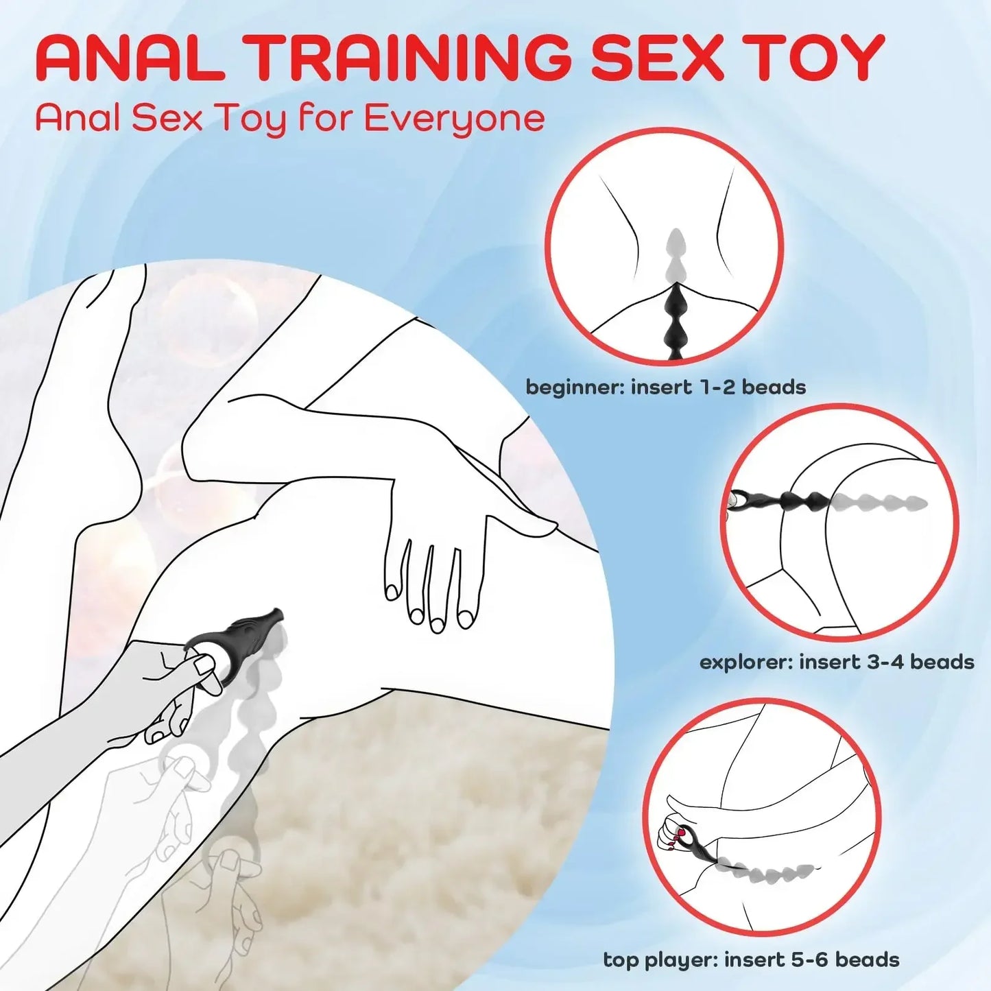 ของเล่นทางเพศสำหรับผู้ชายและคู่รัก 18+ ลูกปัดซิลิโคนเหลวอัลตร้าซอฟต์ ยาว 14.4 นิ้ว มีระบบสั่น ปลั๊กบั้นท้าย อุปกรณ์นวดต่อมลูกหมาก