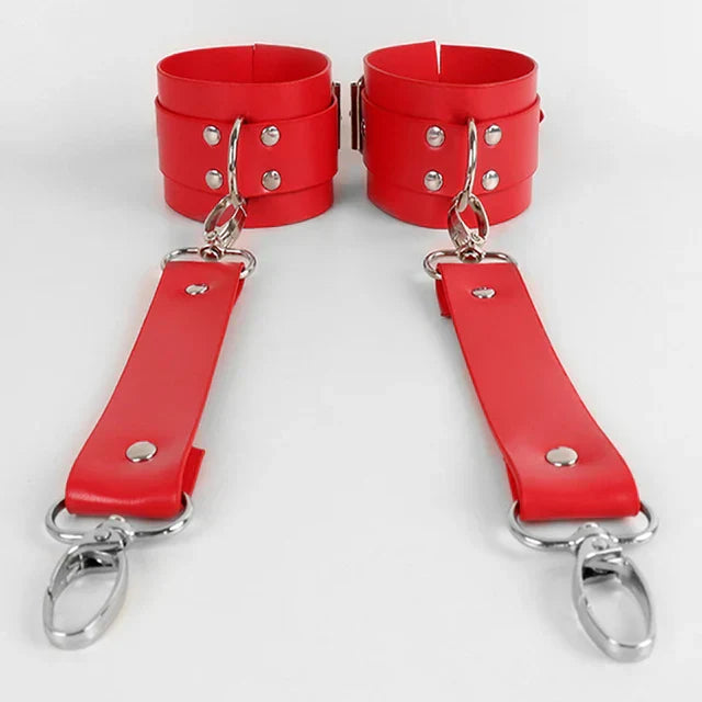 ของเล่นผู้ใหญ่เซ็กซ์ อุปกรณ์ BDSM เครื่องพันธนาการ กุญแจมือปรับได้ ที่รัดข้อเท้า อุปกรณ์ตรึงขาแบบเปิด ที่รัดสำหรับความพึงใจทางเพศ ปลอกคอ ไม่มีระบบสั่น SM 18+