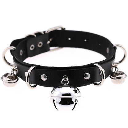 สร้อยคอโชกเกอร์ BDSM สไตล์พังค์สำหรับผู้ชาย สร้อยคอหนังสังเคราะห์โกธิค โซ่คาดตัวสำหรับผู้หญิง