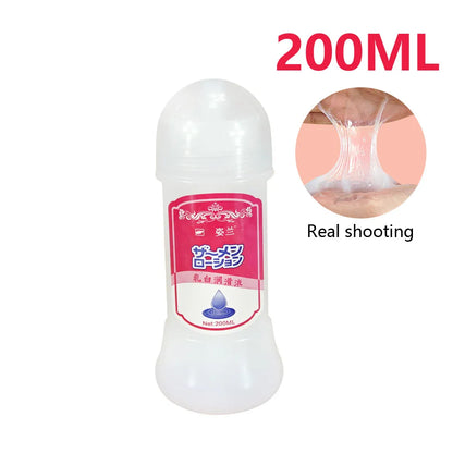 สารหล่อลื่นทางเพศแบบหนืด 200/300/500 มล. น้ำมันหล่อลื่นสีน้ำนมสำหรับช่องคลอดและทวารหนัก สารหล่อลื่นแบบละลายน้ำสำหรับอุปกรณ์ผู้ใหญ่และของเล่นทางเพศ