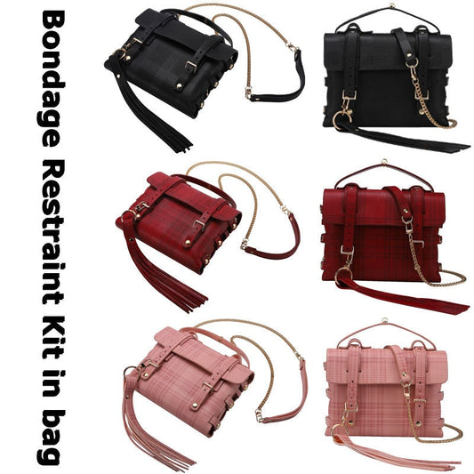 Sex Bondage BDSM Kit Restraints Set Sex Toys with Hand Cuffs Ankle Cuff Bondage Collection &amp; Whip &amp; Collar Choker SM Games
