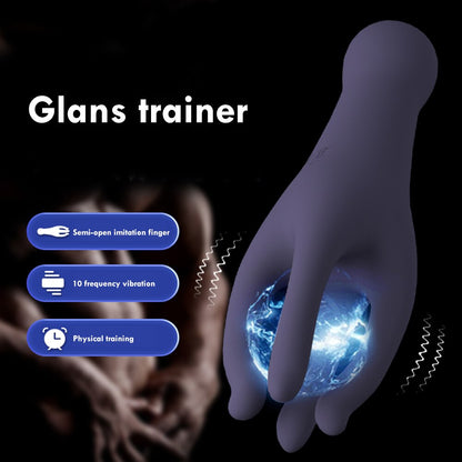 Sex Glans เทรนเนอร์นวดอวัยวะเพศชายชาย Masturbator 10 Speed Vibrating Glans Vibrator เซ็กซ์ทอยสำหรับผู้ชายยาวนาน Delay Endurance Exer