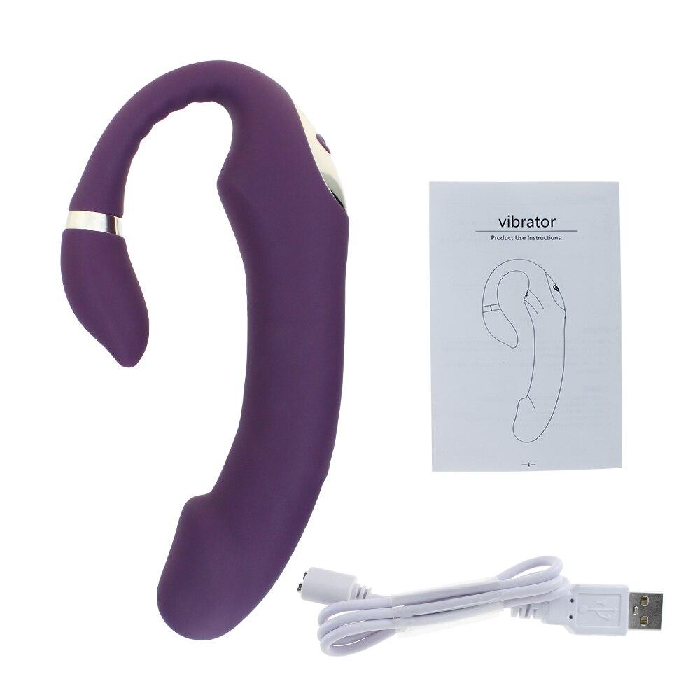 Sex Vibrator G-spot Simulate Soft Double-head Vibrate Sex Toys For Woman Clit Massager Rechargeable C-shape For Couple Fun