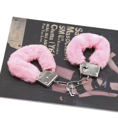 Fuzzy Plush Handcuffs  Soft Bondage Restraints for Couples Play  Adjustable  Comfortable