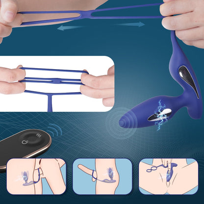 ไฟฟ้า Shock Anal Vibrator Butt Plug ชาย Prostate Massager รีโมทคอนโทรล Delay Ejaculation อวัยวะเพศชาย Cock แหวนเพศของเล่นสำหรับผู้ชาย
