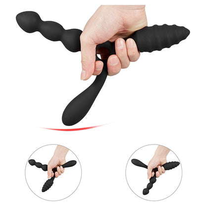 Silicone Butt Vagina Plug 3 In 1 Erotic Anal Sex Toy Anal Beads Butt Plug Anus Prostate Stimulator Massager Anal for Women Men