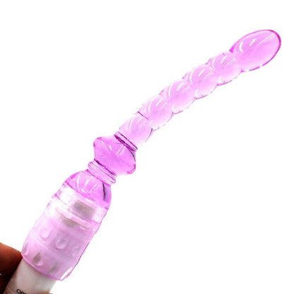 Silicone Jelly Long Anal Vibrator Magic Wand Anal Butt Plug Beads G Spot Massager Adult Sex Toys for Woman Couples Masturbation