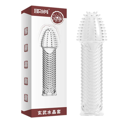 Silicone Penis Sleeves Reusable Condoms Cock Enlarger Penis Erection Sex Toy for Men Transparent Penis Enlargement Men Sex Toys
