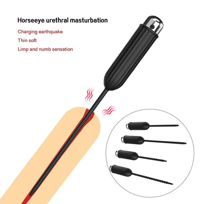 Silicone Urethral Dilators Penis Plug 10 Speed Vibrating Insertion Urethral Plug Catheter Sounds Vibrator Sex Toys for Men Adult