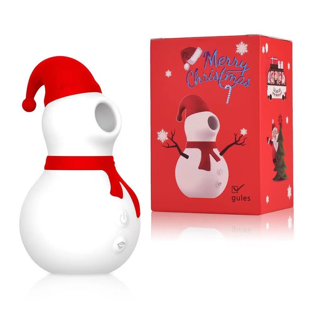 Snowman Clit Sucker Vibrator เซ็กซ์ทอยสำหรับผู้หญิงผู้ใหญ่18หัวนมคริสต์มาสหญิง Clitoris สูญญากาศกระตุ้นอมควย Oral